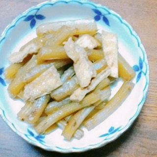 油揚げとフキの煮物